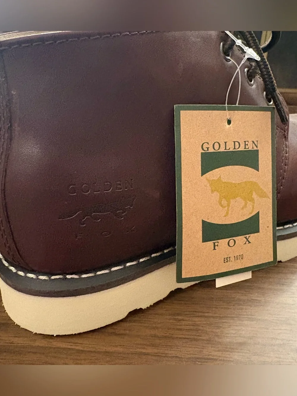 Brand new never worn men’s brown Golden Fox Heritage Chukka boot.  Size 6.5